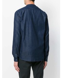 Мужская темно-синяя рубашка с длинным рукавом от Dondup
