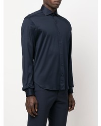Мужская темно-синяя рубашка с длинным рукавом от Orian