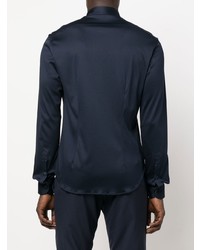 Мужская темно-синяя рубашка с длинным рукавом от Orian