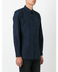 Мужская темно-синяя рубашка с длинным рукавом от Comme Des Garcons SHIRT