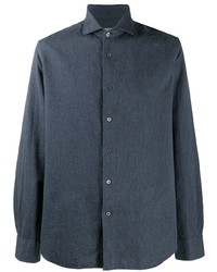 Мужская темно-синяя рубашка с длинным рукавом от Corneliani