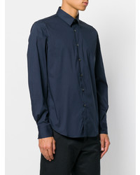 Мужская темно-синяя рубашка с длинным рукавом от Dell'oglio