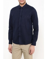 Мужская темно-синяя рубашка с длинным рукавом от Deblasio
