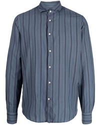 Мужская темно-синяя рубашка с длинным рукавом от Deperlu