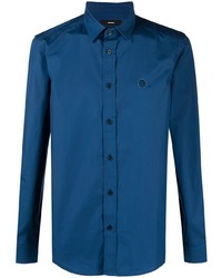 Мужская темно-синяя рубашка с длинным рукавом от Diesel