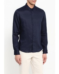 Мужская темно-синяя рубашка с длинным рукавом от DKNY