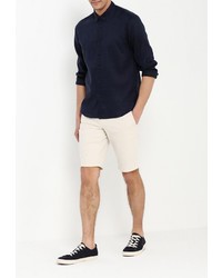 Мужская темно-синяя рубашка с длинным рукавом от DKNY