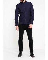 Мужская темно-синяя рубашка с длинным рукавом от DKNY