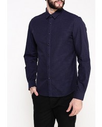 Мужская темно-синяя рубашка с длинным рукавом от DKNY