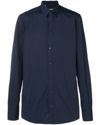 Мужская темно-синяя рубашка с длинным рукавом от Dolce & Gabbana