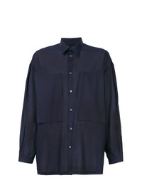 Мужская темно-синяя рубашка с длинным рукавом от E. Tautz
