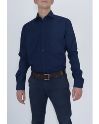 Мужская темно-синяя рубашка с длинным рукавом от Eterna