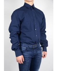 Мужская темно-синяя рубашка с длинным рукавом от Eterna