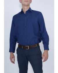 Мужская темно-синяя рубашка с длинным рукавом от Eterna