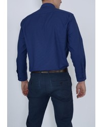 Мужская темно-синяя рубашка с длинным рукавом от Eterna