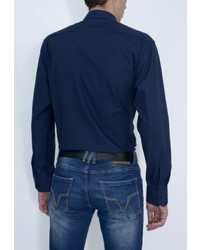 Мужская темно-синяя рубашка с длинным рукавом от Eterna