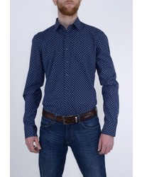 Мужская темно-синяя рубашка с длинным рукавом от Eterna