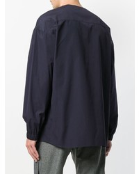 Мужская темно-синяя рубашка с длинным рукавом от Chalayan