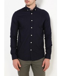 Мужская темно-синяя рубашка с длинным рукавом от Frank NY