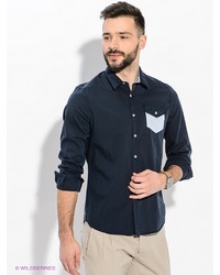 Мужская темно-синяя рубашка с длинным рукавом от Gaudi'