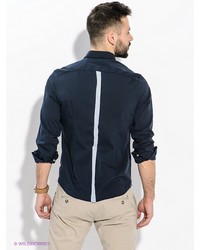 Мужская темно-синяя рубашка с длинным рукавом от Gaudi'