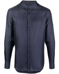 Мужская темно-синяя рубашка с длинным рукавом от Giorgio Armani