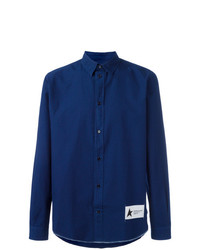Мужская темно-синяя рубашка с длинным рукавом от Golden Goose Deluxe Brand