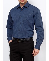 Мужская темно-синяя рубашка с длинным рукавом от GREG