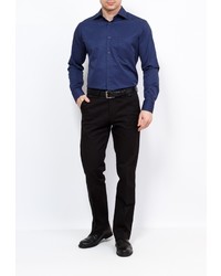 Мужская темно-синяя рубашка с длинным рукавом от GREG