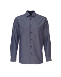 Мужская темно-синяя рубашка с длинным рукавом от GREG