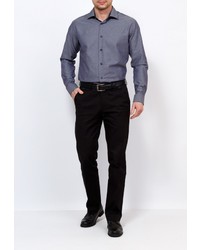 Мужская темно-синяя рубашка с длинным рукавом от GREG