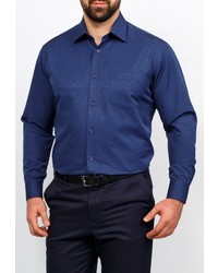 Мужская темно-синяя рубашка с длинным рукавом от GREG