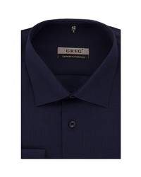 Мужская темно-синяя рубашка с длинным рукавом от GREG