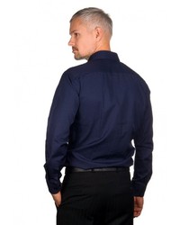 Мужская темно-синяя рубашка с длинным рукавом от GREG