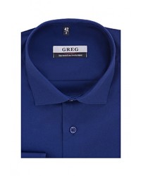 Мужская темно-синяя рубашка с длинным рукавом от GREG