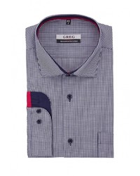 Мужская темно-синяя рубашка с длинным рукавом от GREG