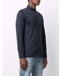 Мужская темно-синяя рубашка с длинным рукавом от Fedeli