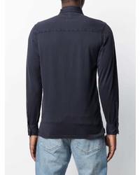 Мужская темно-синяя рубашка с длинным рукавом от Fedeli