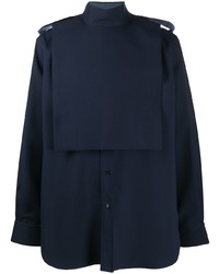 Мужская темно-синяя рубашка с длинным рукавом от Jil Sander