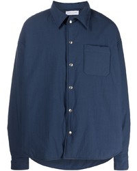 Мужская темно-синяя рубашка с длинным рукавом от John Elliott