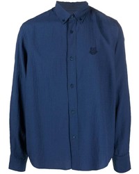 Мужская темно-синяя рубашка с длинным рукавом от Kenzo