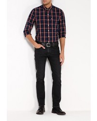 Мужская темно-синяя рубашка с длинным рукавом от Levi's