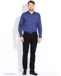 Мужская темно-синяя рубашка с длинным рукавом от LIVANSO
