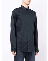 Мужская темно-синяя рубашка с длинным рукавом от Armani Exchange