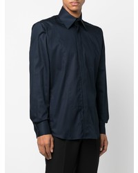 Мужская темно-синяя рубашка с длинным рукавом от Karl Lagerfeld