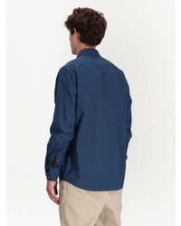 Мужская темно-синяя рубашка с длинным рукавом от BOSS