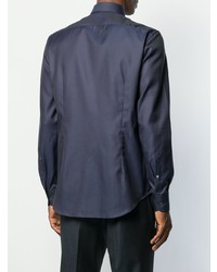 Мужская темно-синяя рубашка с длинным рукавом от Corneliani