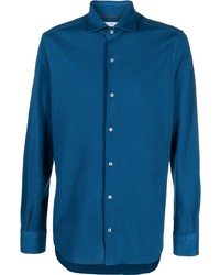 Мужская темно-синяя рубашка с длинным рукавом от Loro Piana