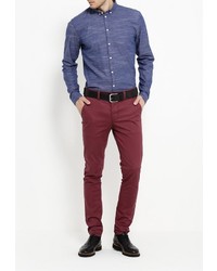 Мужская темно-синяя рубашка с длинным рукавом от Minimum