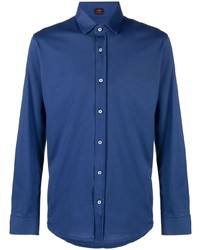 Мужская темно-синяя рубашка с длинным рукавом от Mp Massimo Piombo